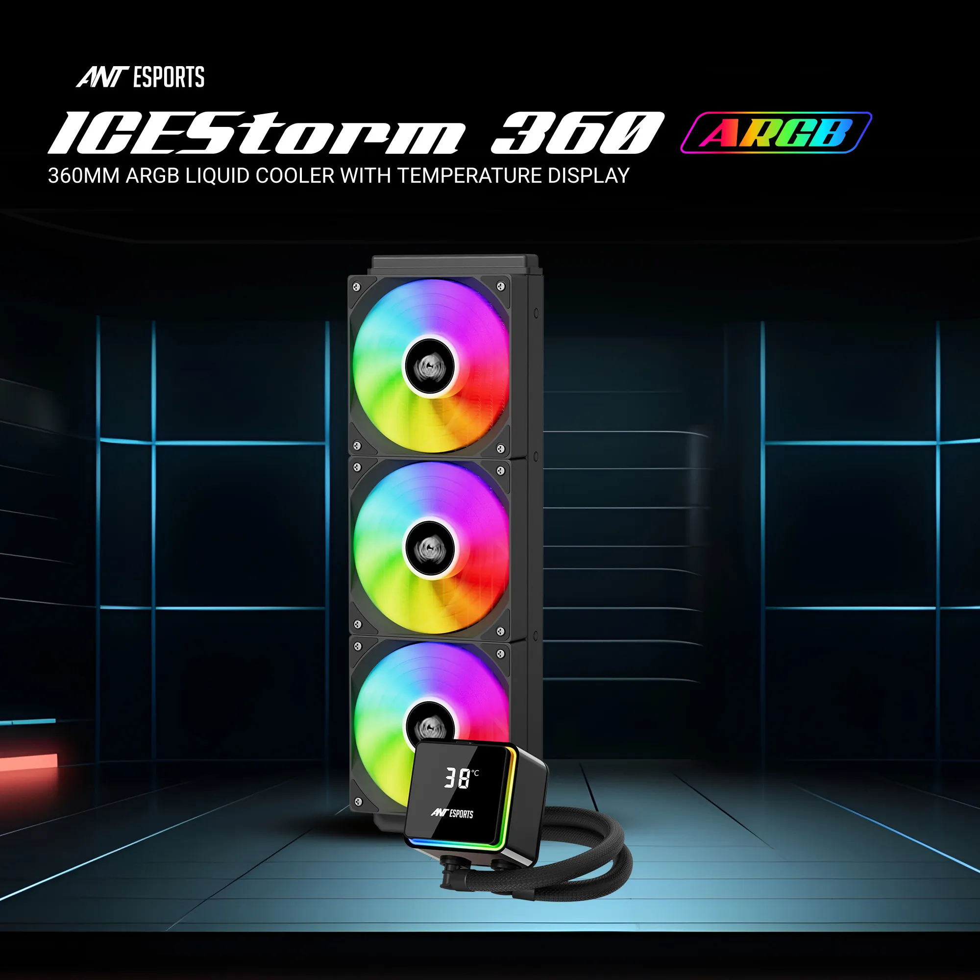 Ant Esports CPU Cooler Liquid ICE Storm 360 ARGB view 6